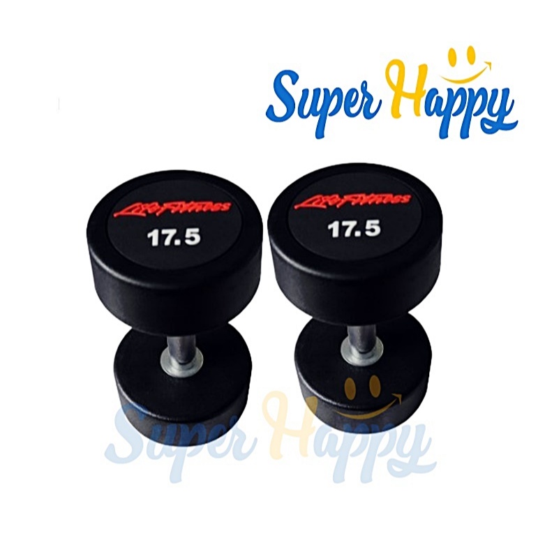 ดัมเบลกลมหุ้มยาง 17.5 กิโล (1  ชิ้น)ดัมเบลหัวกลม Life Fitness
