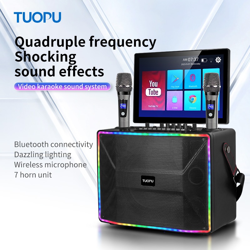 ลำโพงคาราโอเกะ TP-02 หน้าจอสัมผัส เชื่อม Wi-Fi เปิด YouTube ได้🔊กำลังขับเสียงสูงสุด 150W เบสดี ชัดทุกมิติ แบตเตอรี่ในตัว