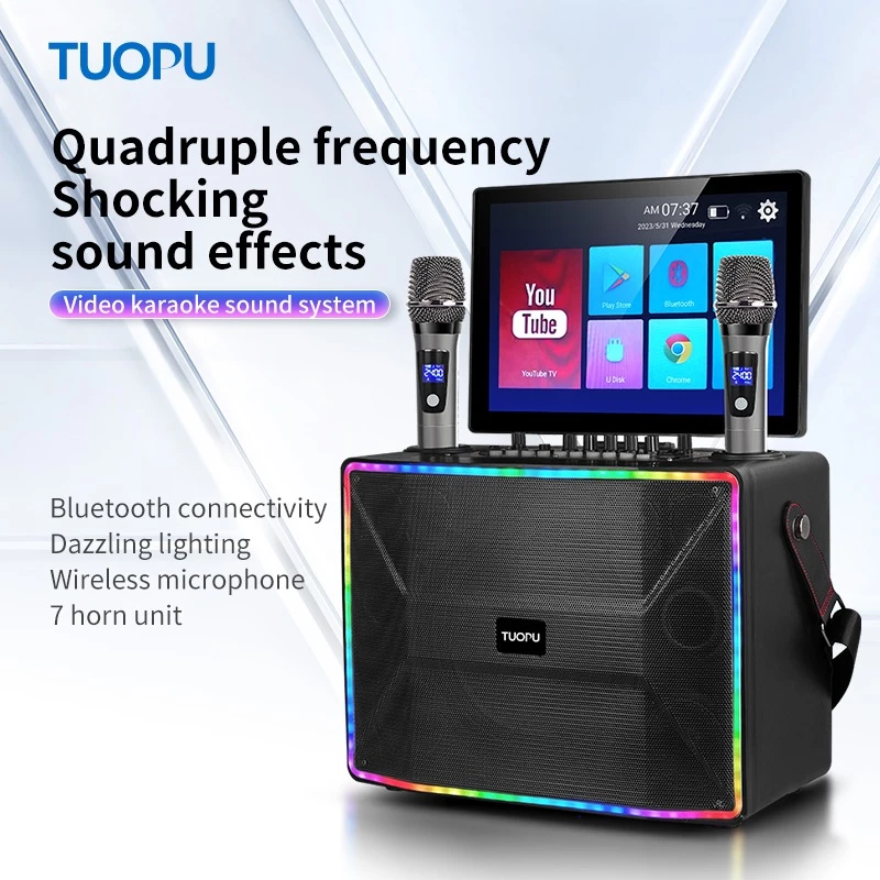 ลำโพงคาราโอเกะ TP-02 หน้าจอสัมผัส เชื่อม Wi-Fi เปิด YouTube ได้🔊กำลังขับเสียงสูงสุด 150W เบสดี ชัดทุกมิติ แบตเตอรี่ในตัว
