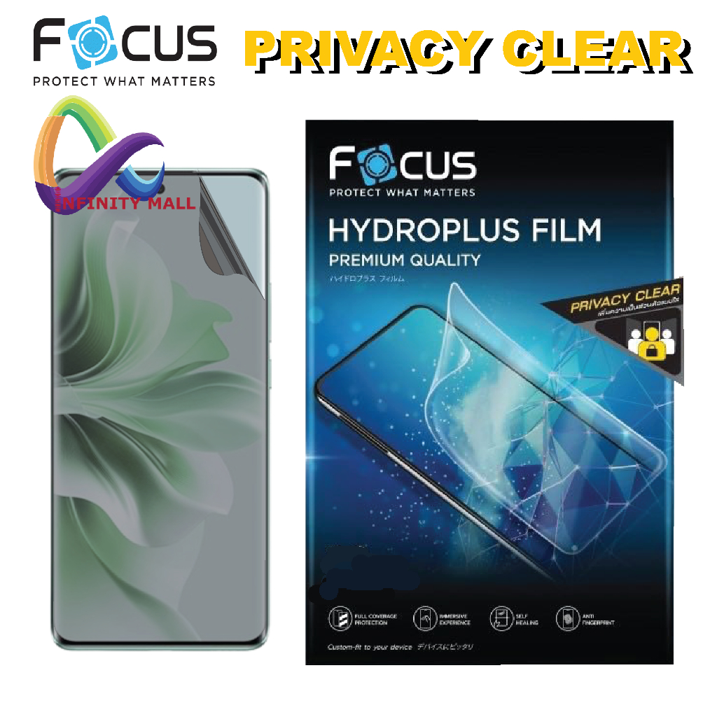 ฟิล์มไฮโดรเจล โฟกัส กันมอง ใส สำหรับ Oppo Reno 14 13 12 11 10 / pro 5G Focus privacy film