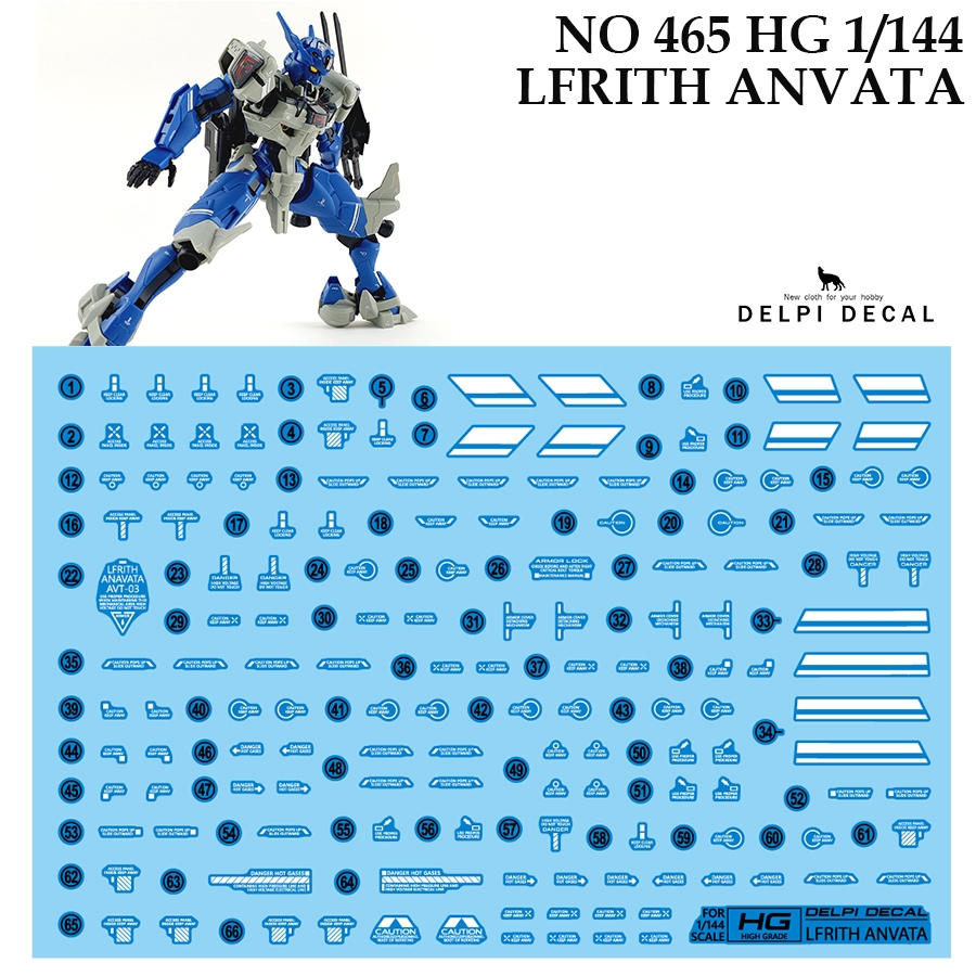 ดีคอลน้ำ [DELPI] 465 HG LFRITH ANAVATA GUNDAM 1/144 WATER SLIDE DECAL MODEL KIT TOOLS