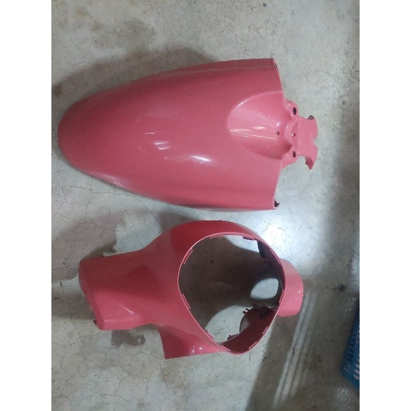 บังโคลนหน้า+หน้ากากหน้า GRAND/FILANO/HYBRID(งานมือสองแท้ติดรถ) ราคาต่อ1ชุดบังโคลน+หน้ากาก สีชมพูพืช