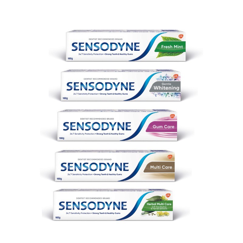SENSODYNE ยาสีฟัน เซ็นโซดายน์ ขนาด 160 กรัม (มี 5 สูตร)