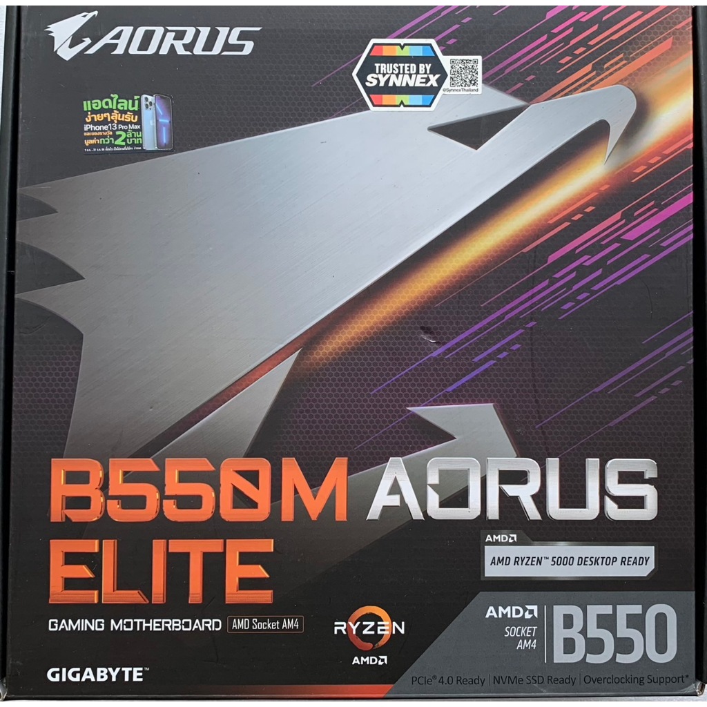 MAINBOARD (เมนบอร์ด) AM4 GIGABYTE B550M AORUS ELITE มือสอง ประกันไทย