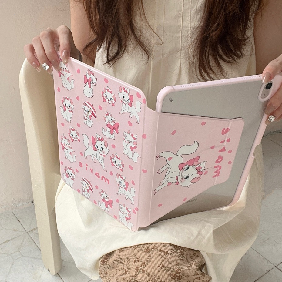 🔥พร้อมส่ง🔥เคสiPadหมุน 360° Air6/7 11/13 Cute Mary Cat Gen9/8 Gen11 ช่องใส่ปากกาขวา Acrylic เคสไอแพด