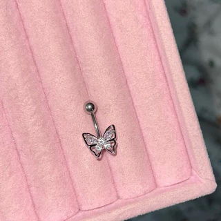 จิวสะดือสแตนเลสแท้ พร้อมส่งจากไทย💗🦋ความยาวก้าน4ระดับ 6,8,10,12mm