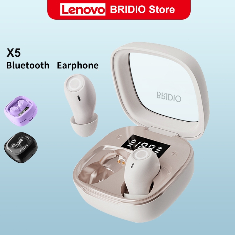"ชุดหูฟังบลูทูธ BRIDIO X5 BASEUS WM02 จอสัมผัสแสงระดับ พร้อมฟังก์ชันโปร่งใส สำหรับ Lenovo"