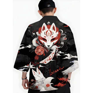 [สไตล์ญี่ปุ่น] เสื้อคลุมผู้ชาย เสื้อคลุมแฟชั่น Yukata เนื้อผ้าเบาบาง สวมใส่สบาย คาร์ดิแกน