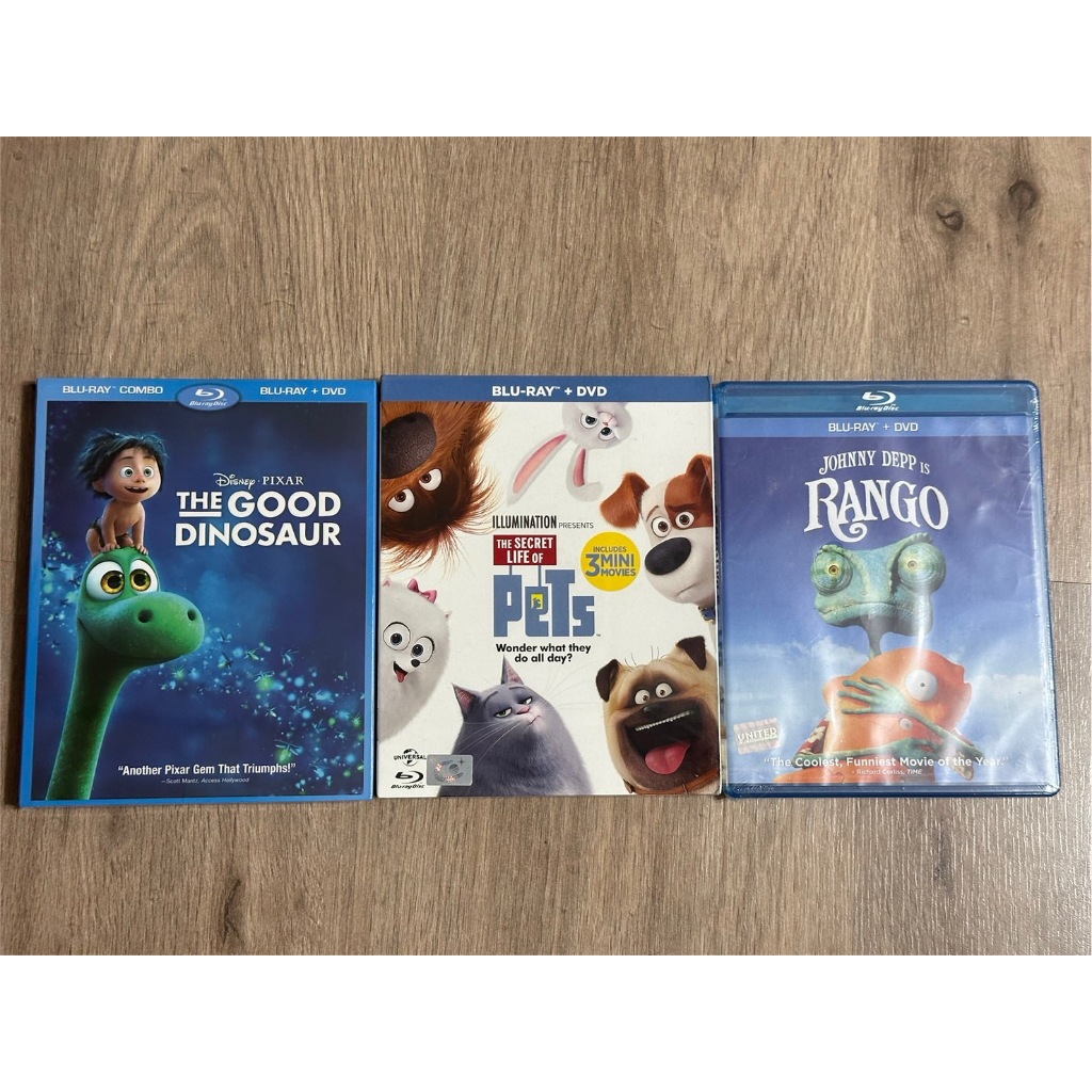 Blu-ray + DVD The Good Dinosaur / The Secret Life of Pets / Rango