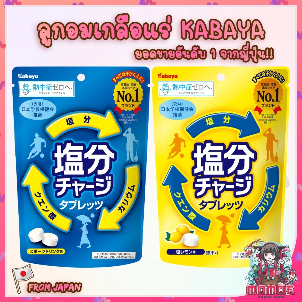 ลูกอมเกลือแร่ นำเข้าจากญี่ปุ่น Kabaya Salinity Charge Tablet