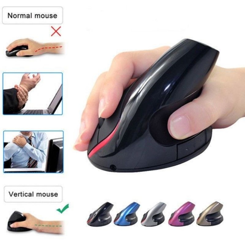เมาส์ออปติคอล เมาส์ในแนวตั้ง 2400 DPI Wireless Mouse Ergonomic Vertical ออกแบบตามสรีรศาสตร์