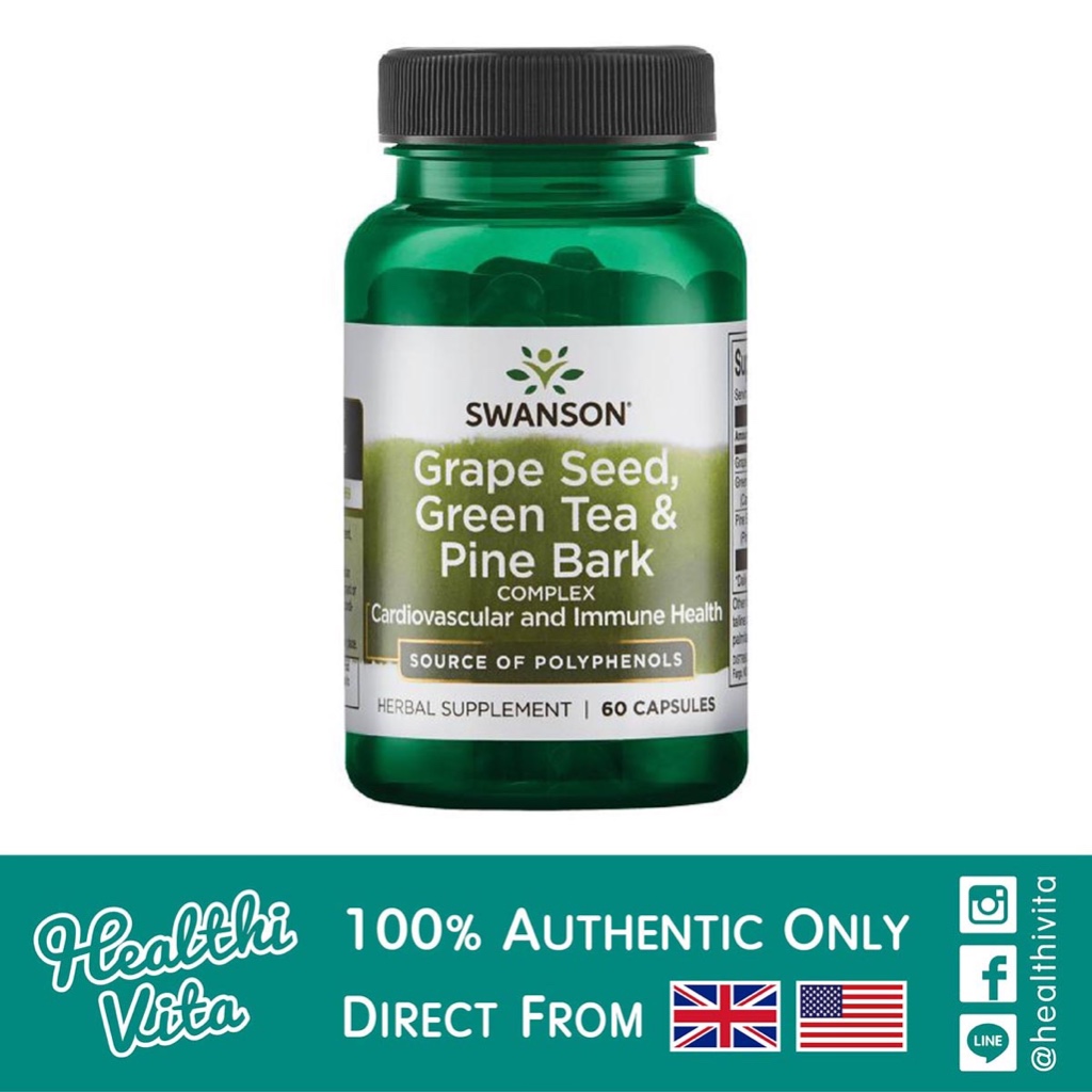 Grape Seed, Green Tea & Pine Bark Complex 60 Caps ❌Exp. 09/26