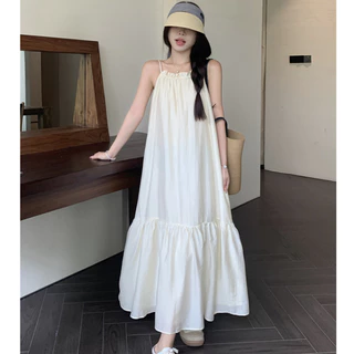Beryl👗กระโปรง🔵🔵ชุดเดรสแขนกุดอัดพลีทสีม่วงสไตล์เกาหลีสำหรับผู้หญิง
