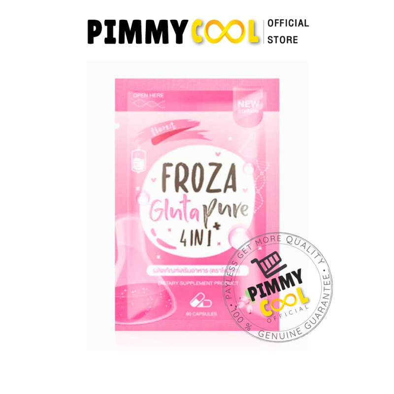 FROZA ฟอร์ซ่า gluta 4in1 กลูต้า เพียว อาหารเสริมบำรุงผิว ขาว กระจ่างใส 60 caps | Froza gluta ชมพู
