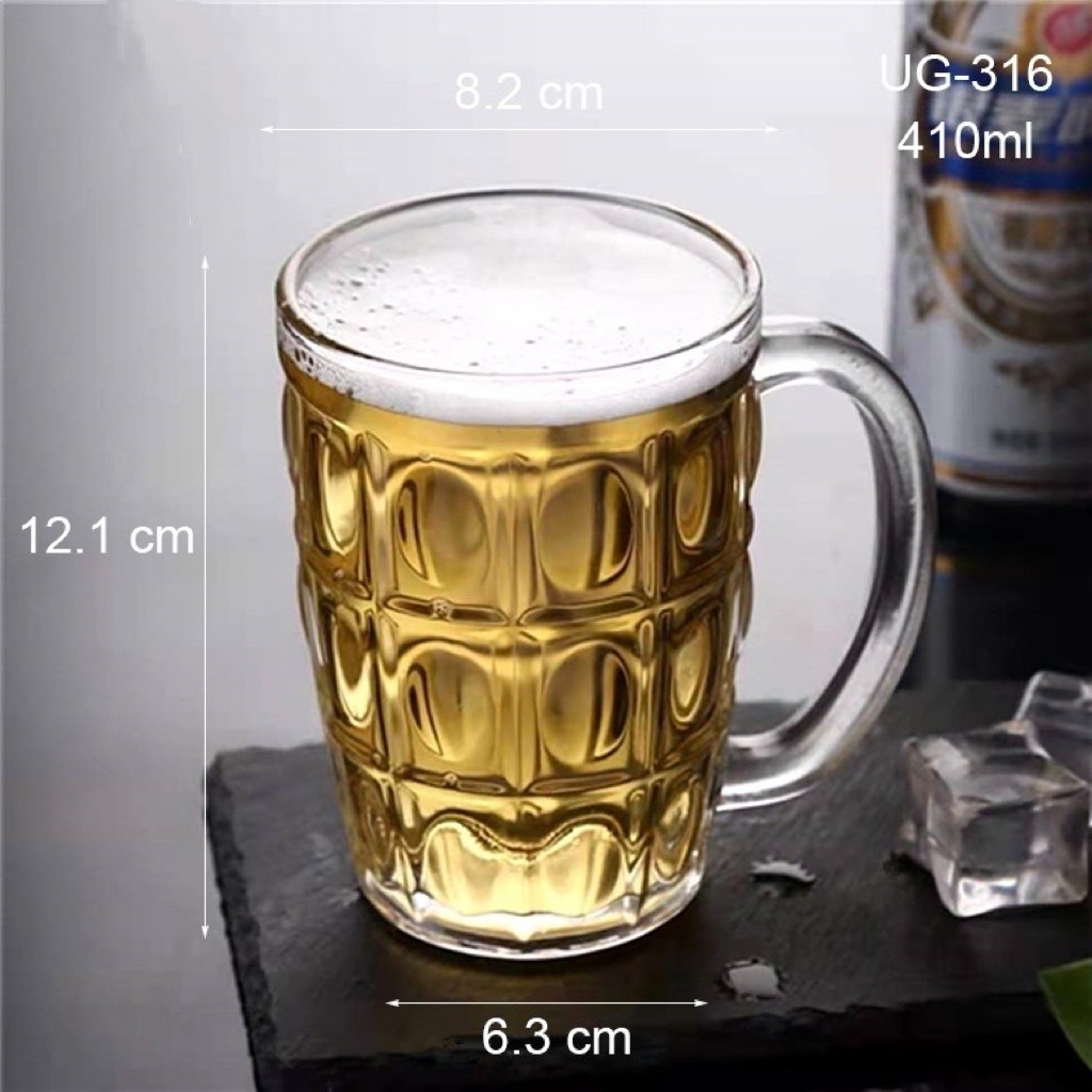 Lucky Glass แก้วเบียร์ แก้วน้ำ BEER มีหูจับ แก้วเบียร์มีหู มีให้เลือกหลายแบบ ตราลักกี้