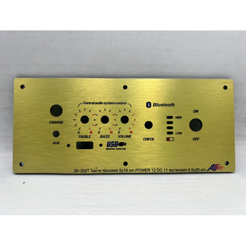 เพลทลำโพงบูลธูทZK-302T +USB ไม่ย้าย ช่อง5*16cmวัตแบตแบบขีด สวิชต์เปิดปิด12มิล Dc11มิล ขนาดเพลททั้งหม