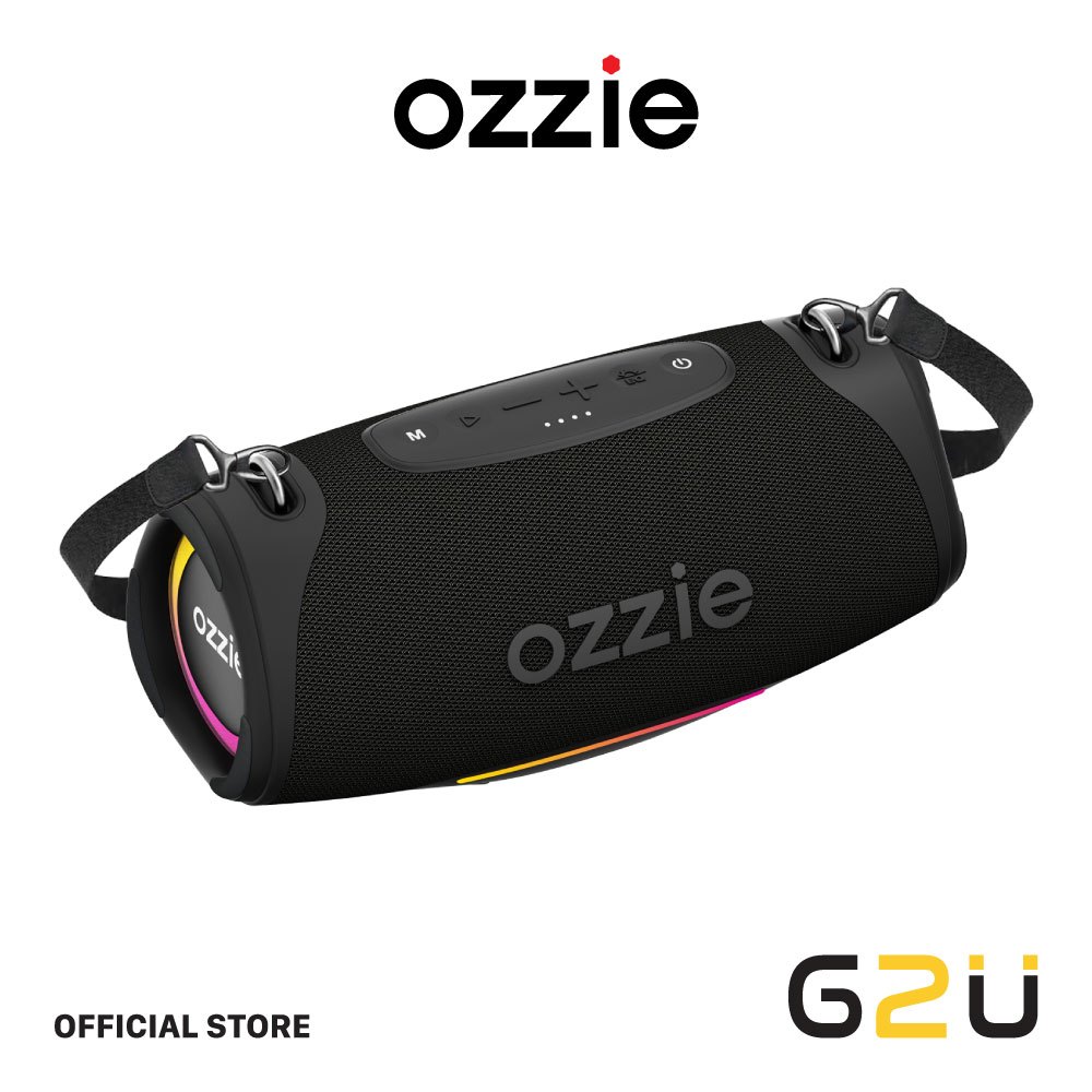 OZZIE ES300 ลำโพงปาร์ตี้พกพา กำลังขับ 80W RMS มาพร้อมไฟ RGB เปลี่ยนสีตามจังหวะเพลง ได้ถึง 3 แบบ กันน้ำระดับ IPX7