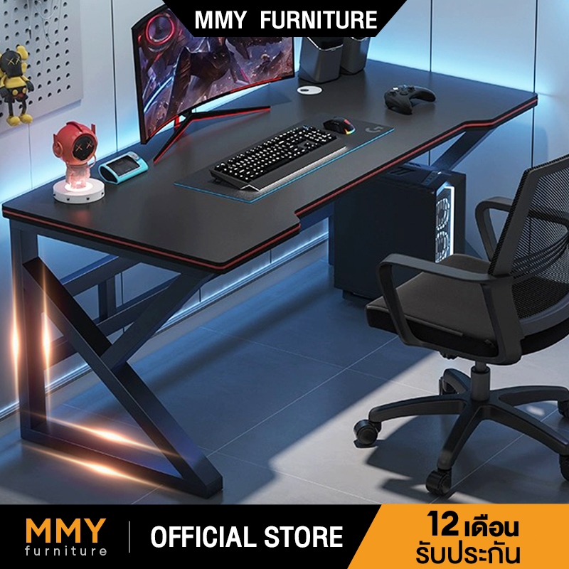 MMY โต๊ะเล่นเกมส์ โต๊ะคอมพิวเตอร์ แข็งแรงไม่แตกง่าย สไตล์โมเดิร์นเหมาะสำหรับคนชอบแต่งห้อง ราคาถูก