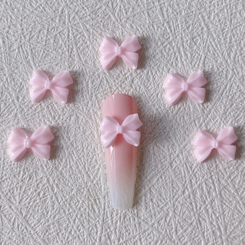 อะไหล่ติดเล็บ อุปกรณ์ตกแต่งเล็บ โบว์ตกแต่ง โบว์ติดเล็บ อุปกรณ์DIY ติดเคสยาดมได้ - รูปที่ 2