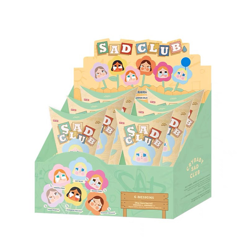 [ยกbox] กล่องสุ่ม ตุ๊กตา ดอกไม้ POP MART CRYBABY Sad Club Series-Plush Flower Blind Box แบบไม่แกะซีล ลุ้นซีเคร็ท ของแท้