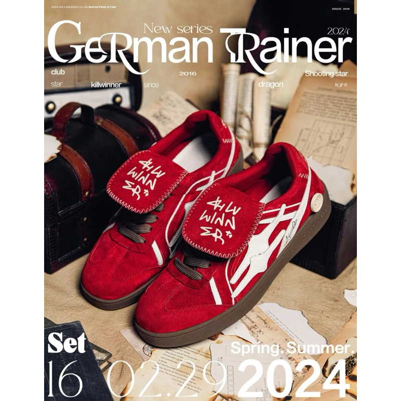 KILLWINNER German Training Unisex Shoes รองเท้าผ้าใบสไตล์วินเทจย้อนยุค เทรนด์ปี2024