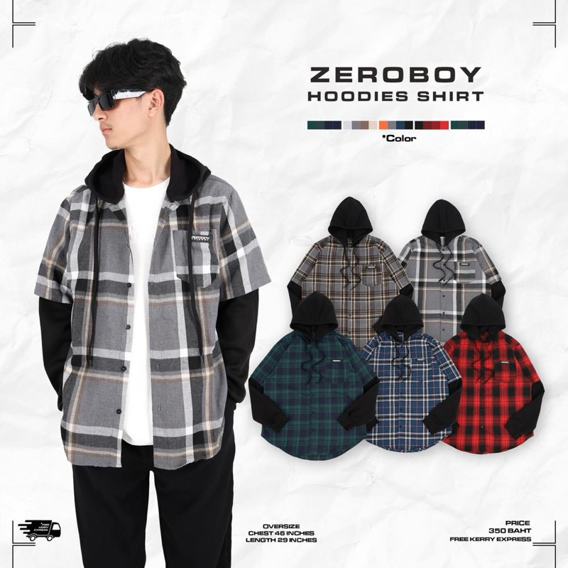 ZEROBOY ”HOODIES SHIRT“ฮู้ดสก็อต