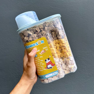 ขนมฟรีซดรายแมว Momosan 2.5L เนื้อสัตว์ 100% ไม่เค็ม ขนมหมา ขนมแมว อกไก่ แซลมอน ไข่แดง หญ้าแมว อาหารหมา อาหารแมว