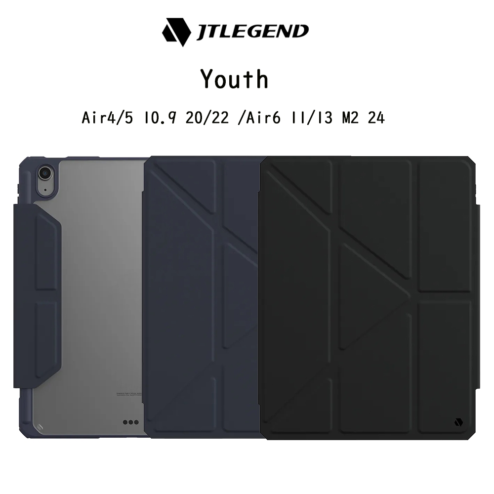 Jtlegend Youth เคสฝาจีบหลังใสกันกระแทกเกรดพรีเมี่ยม เคสสำหรับ iPad Air 4/5 10.9 20/22/ Air6 11/13 M2