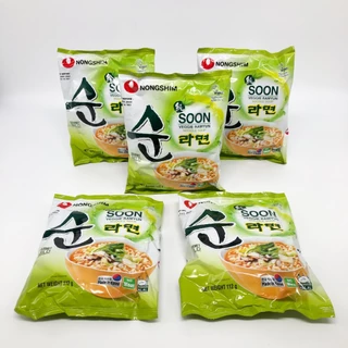 มาม่าเกาหลี Soon Veggie Ramyun 112g แบบแพ็ค บะหมี่รสผัก(เจทานได้) 순라면 ซุนเวจจีรามยอน