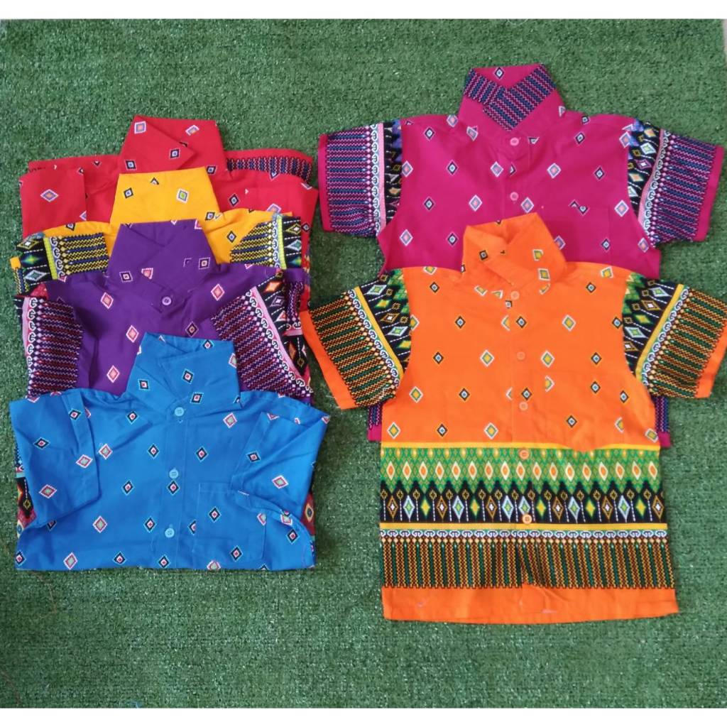 เสื้ออาเซียนเด็ก ลายไทยเหลี่ยม