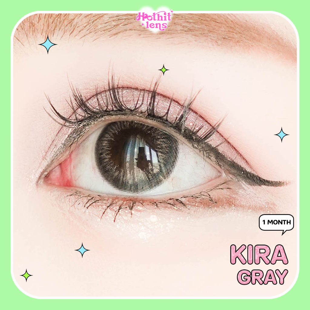 Candylens คอนแทคเลนส์ รุ่น Kira สี เทา พร้อมส่งแบบปกติ และค่าสายตาสั้น 0.00-7.00