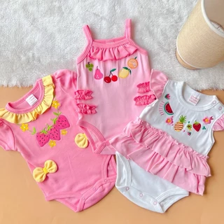 Lux Children บอดี้สูทรอมเปอร์ ชุดเด็กผู้หญิง ลูกสาวลายการ์ตูน สำหรับแรกเกิด -9 เดือน ได้เป็นเซตตามรูป
