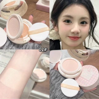 แป้งคูสชั่น กแป้งอัดแข็2อิน1 Double-Layer Cushion Powder 2-in-1ธรรมชาติ เคลือบ กันน้ำ ปกปิด กันเหงื่อ คุมมัน