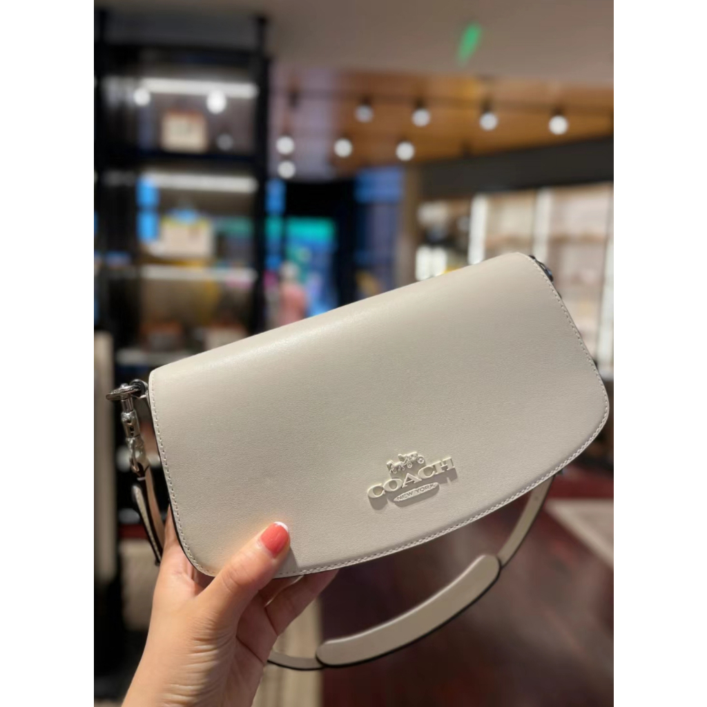 แท้ Andrea Small Shoulder Bag CT757 CT768 ผู้หญิง กระเป๋าสะพายข้าง COAC H กระเป๋า สีทึบ พลิกปก