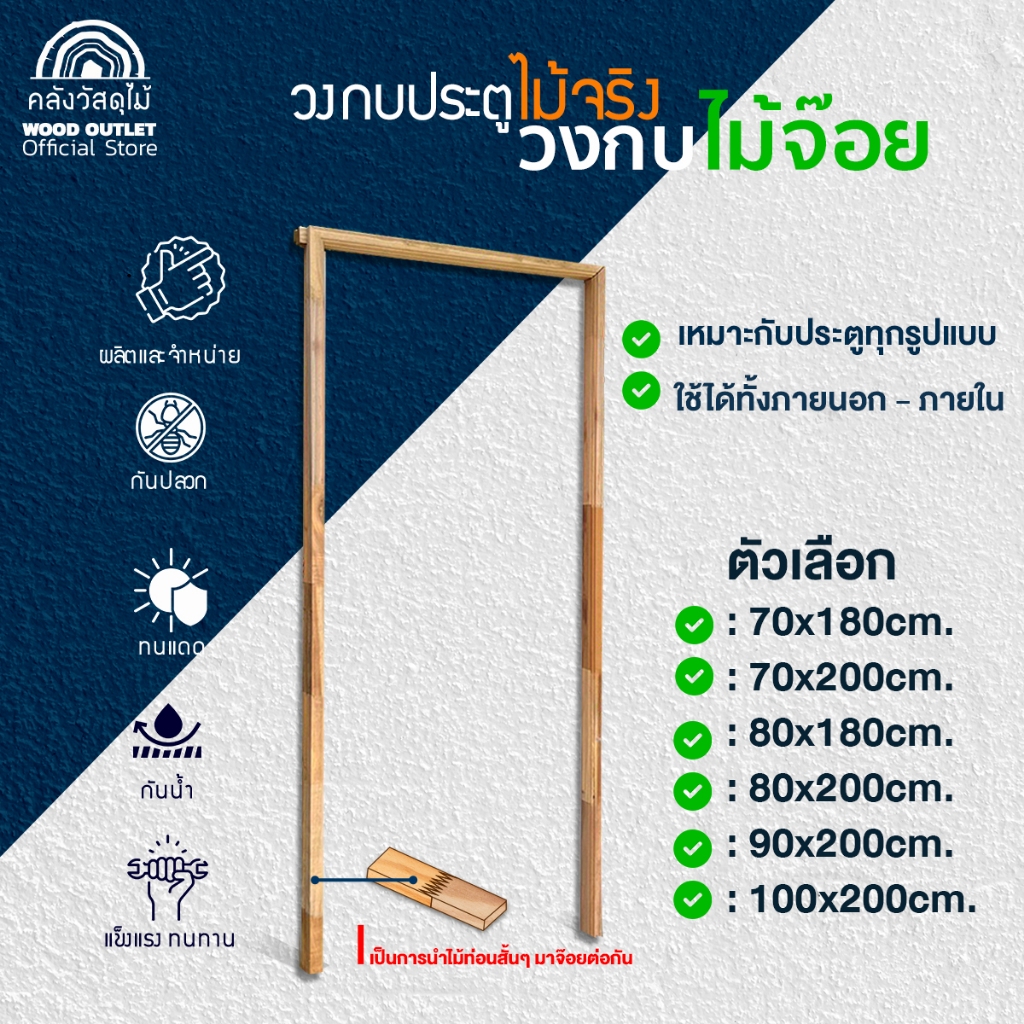 WOOD OUTLET (คลังวัสดุไม้) วงกบไม้จ๊อย เลือกขนาดที่ต้องการได้ค่ะ งานไม้ กรอบประตู ห้องนอน ห้องน้ำ