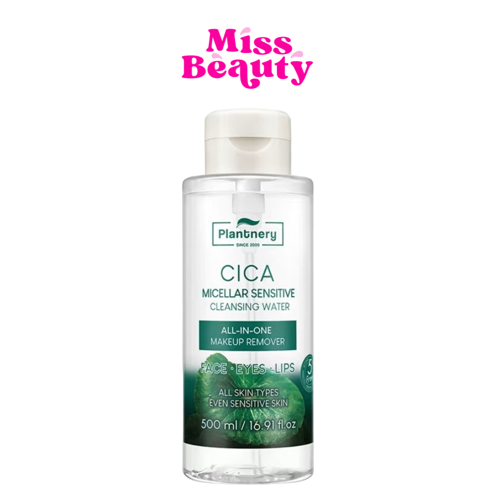 (ขวด) Plantnery CICA Micellar Sensitive Cleansing Water 500 ml แพลนท์เนอรี่ซิก้า ไมเซล่า