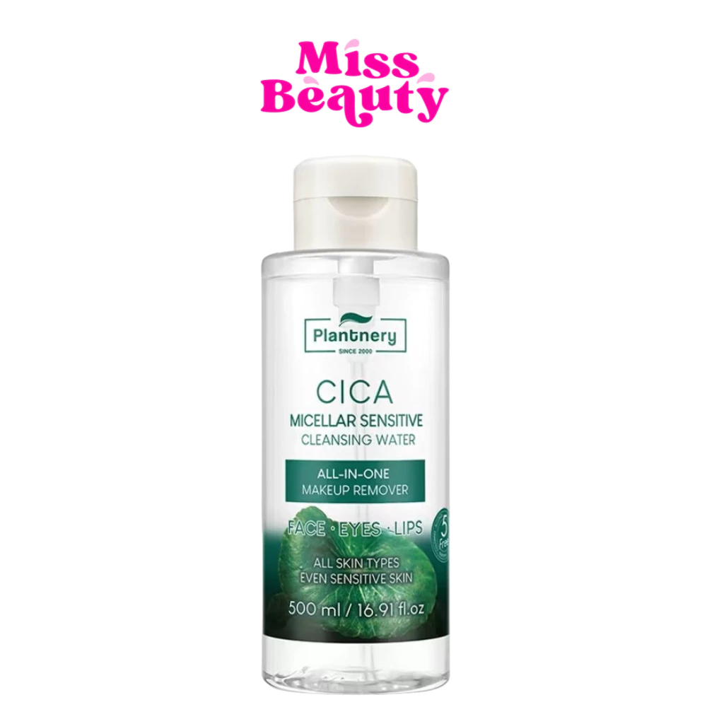 (ขวด) Plantnery CICA Micellar Sensitive Cleansing Water 500 ml แพลนท์เนอรี่ซิก้า ไมเซล่า