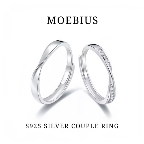 MEET แหวนเงินแท้ Moebius แหวนปรับขนาด แหวนเงินแท้925 แหวนมงคล แหวนแฟชั่น เซตแหวนคู่ แหวนผู้หญิง