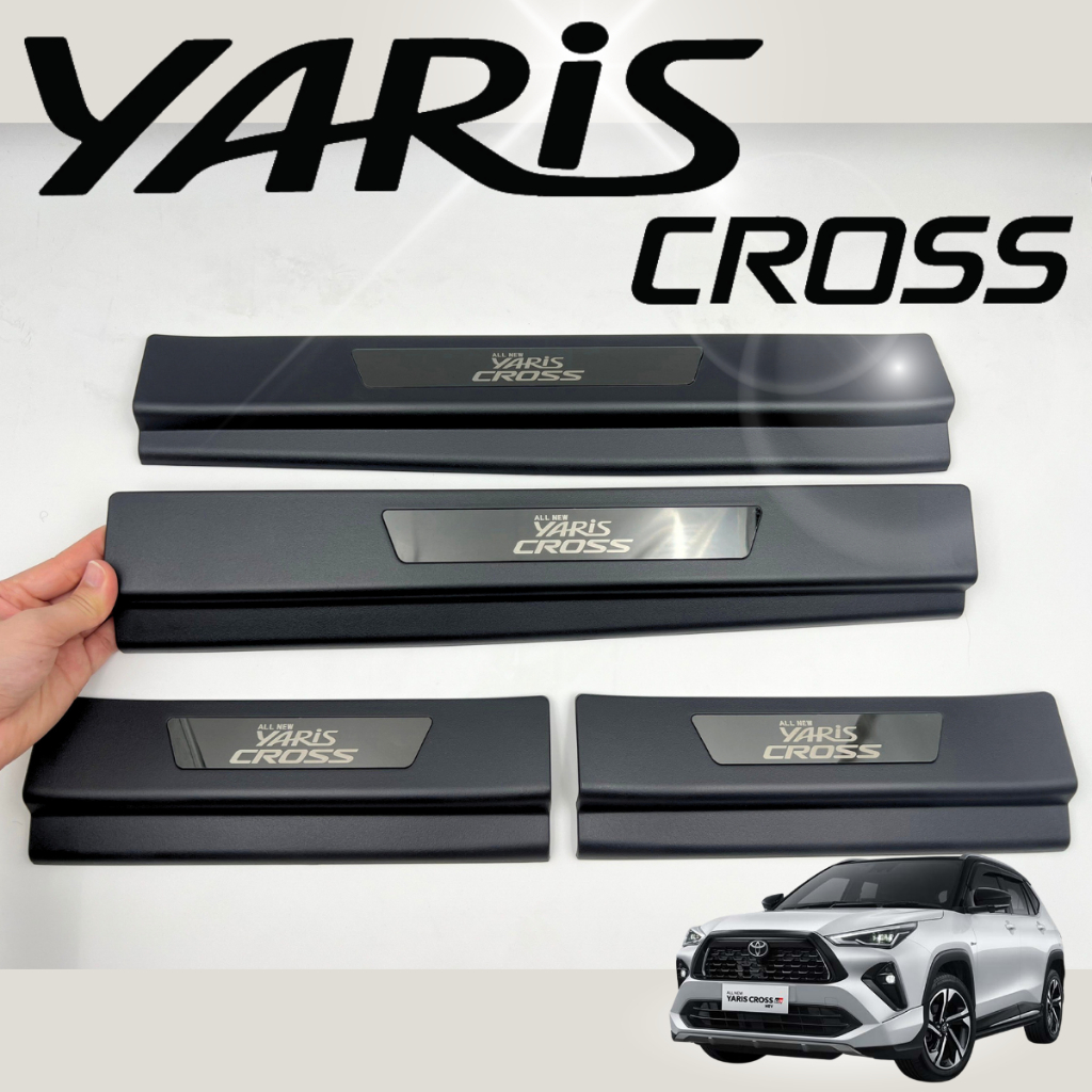 Yaris Cross 2024-2025 กันรอยบันได ชายบันได สคัพเพลท ยาริสครอส ชุปดำ สแตนเลส
