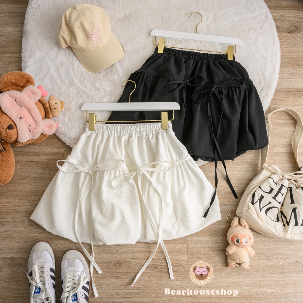Pumpkin Balloon Skirt กระโปรงบอลลูน น่ารักมากๆ แต่งดีเทลผูกโบว์ ทรงสวยมาก