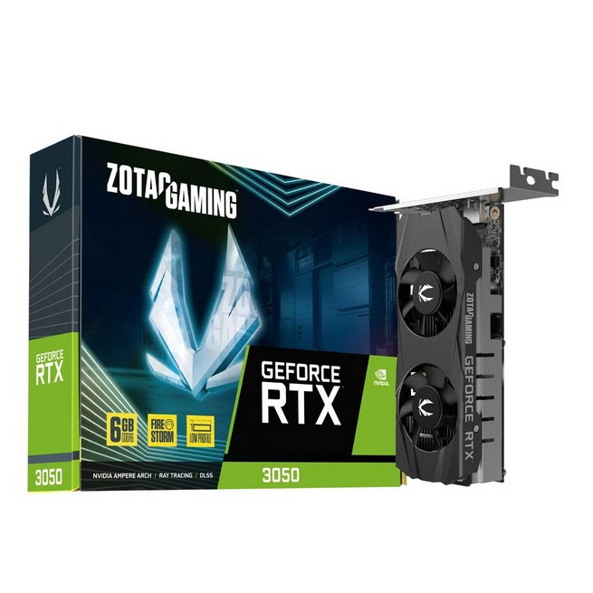 การ์ดจอ VGA (การ์ดแสดงผล) ZOTAC GAMING GEFORCE RTX 3050 6GB GDDR6 Low Profile [มือสอง]