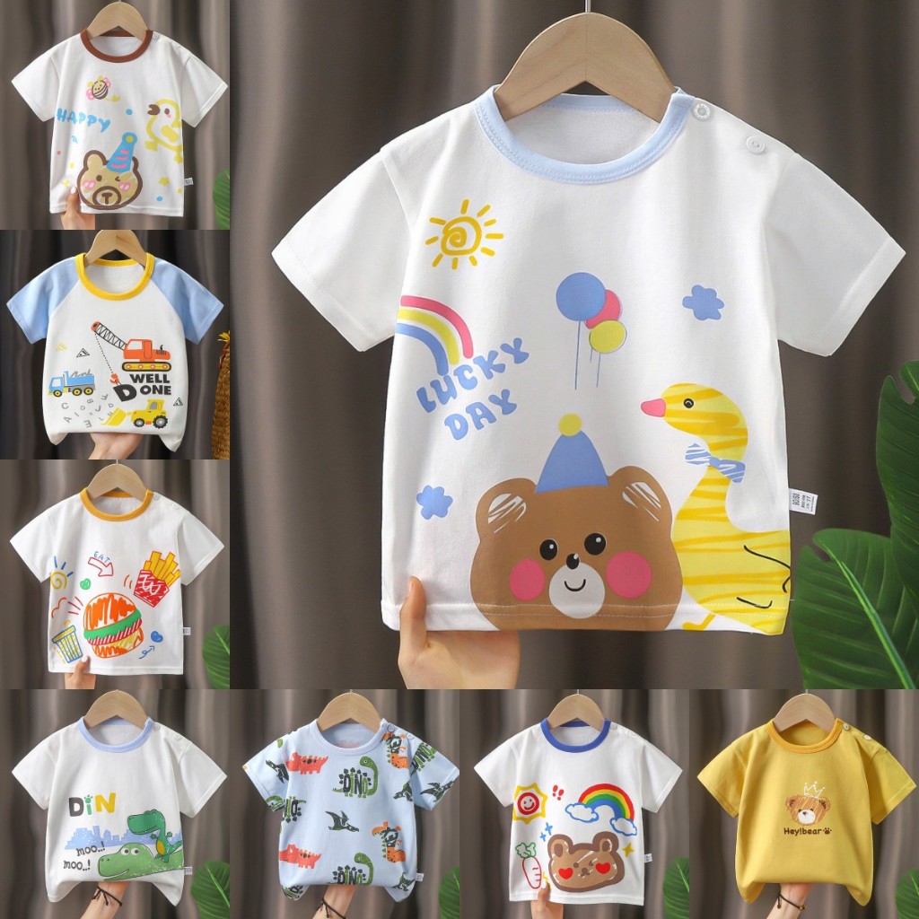 💥เสื้อยืดแขนสั้น คอกลม พิมพ์ลายการ์ตูน แฟชั้นฤดูร้อน ผ้านุ่ม ระบายอากาศได้ดี สวมใสสบาย💥💥