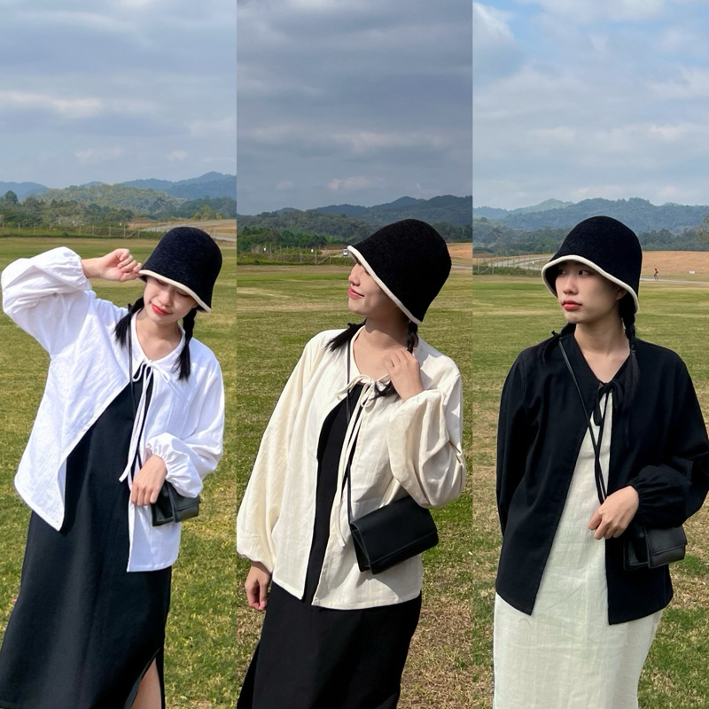 Lamoon🐣 เสื้อคลุม ผ้าฝ้าย เสื้อผ้าฝ้ายสไตล์มินิมอลเกาหลี Manee.cotton
