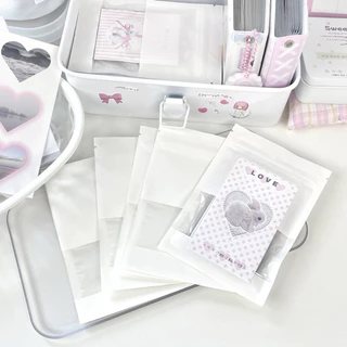 🤍🍰พร้อมส่ง!ถุงซิปล็อคสีขาว มีหน้าต่างใส แพค10ชิ้น ซองสำหรับแพคการ์ด ใส่สินค้า สวยมาก