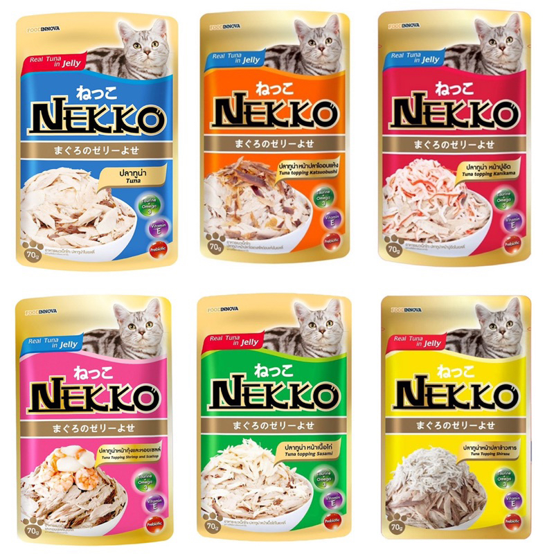 Nekko อาหารแมวเน็กโกะ  สูตรเยลลี่ 70g. X 12 ซอง (ยกโหล 12 ซอง)