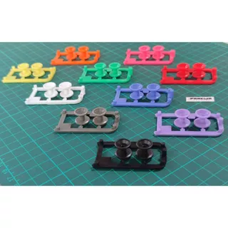 [ครบ10สี] โรลเลอร์ถ้วยพลาสติก 12/13mm (วางจมกันชนหน้า SFM ได้) - Mini4WD Low Friction Plastic Double Rollers (13-12mm)