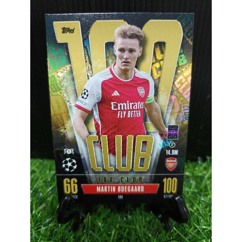 Topps Match Attax Champions League 23/24 No. 488 Martin Odegaard 100 Club Arsenal