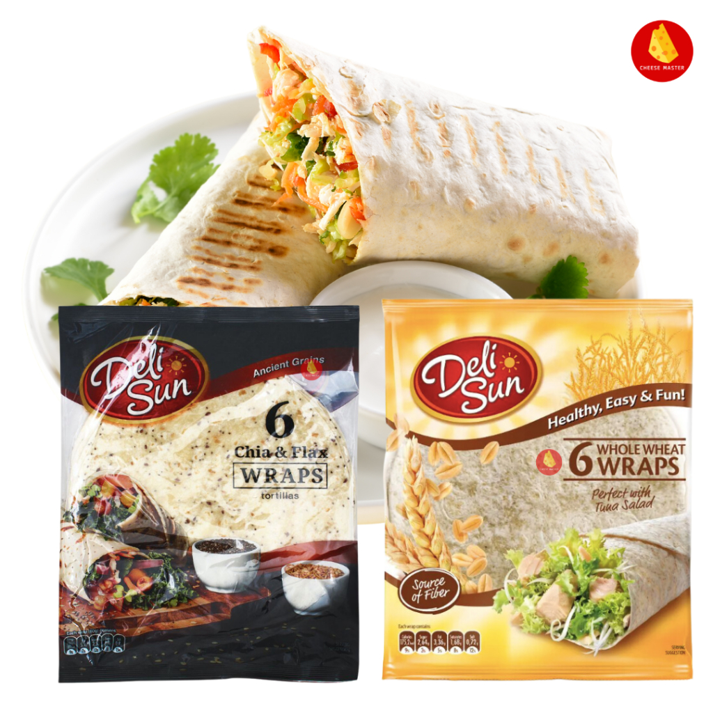 Deli Sun Tortilla Wrap ขนาด 9 นิ้ว แป้งตอร์ติญ่า ห่ออาหาร แป้งบาง เหนียวนุ่ม ใช้งานง่าย แป้งตอร์ติญ่