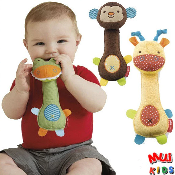 🎨ตุ๊กตาบีบมีเสียง ตุ๊กตามีเสียง ของเล่นเสริมพัฒนาการ กระตุ้นพัฒนาการ ( Safari Squeeze Me Rattle Toy )🎨 By Muikid