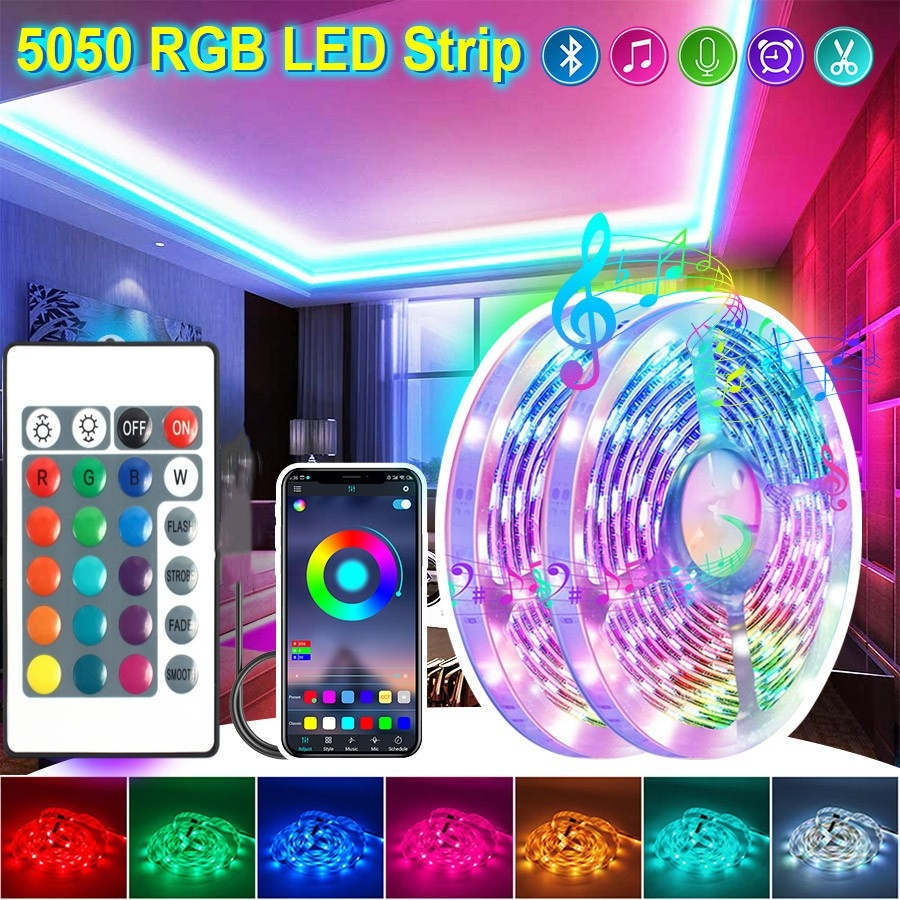 ไฟเส้น Led ไฟแต่งห้อง Led ไฟสตูดิโอ ใช้ตกแต่ง ประดับบ้าน ไฟ led กระพริบเปลี่ยนสีได้ ไฟแต่งห้อง 2835 5050 RGB ไฟ led แบบเ
